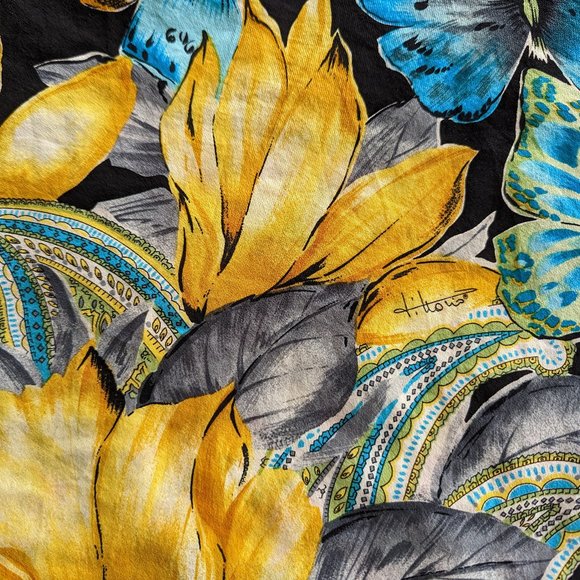 Vintage Vittorio 100% Italian made Silk Butterfly Scarf - Picture 2 of 10